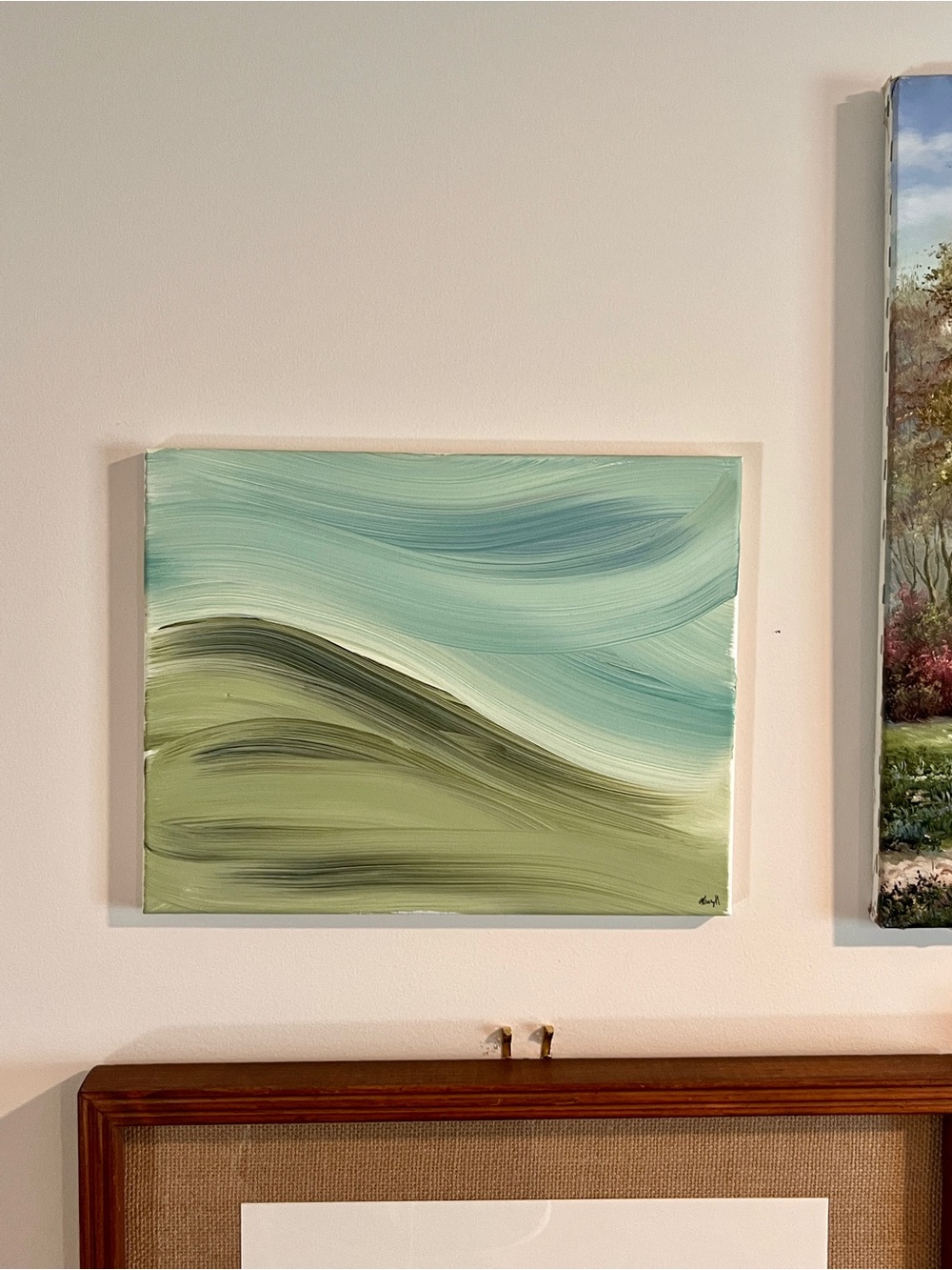 ☾ Original minimalist abstract acrylic landscape painting